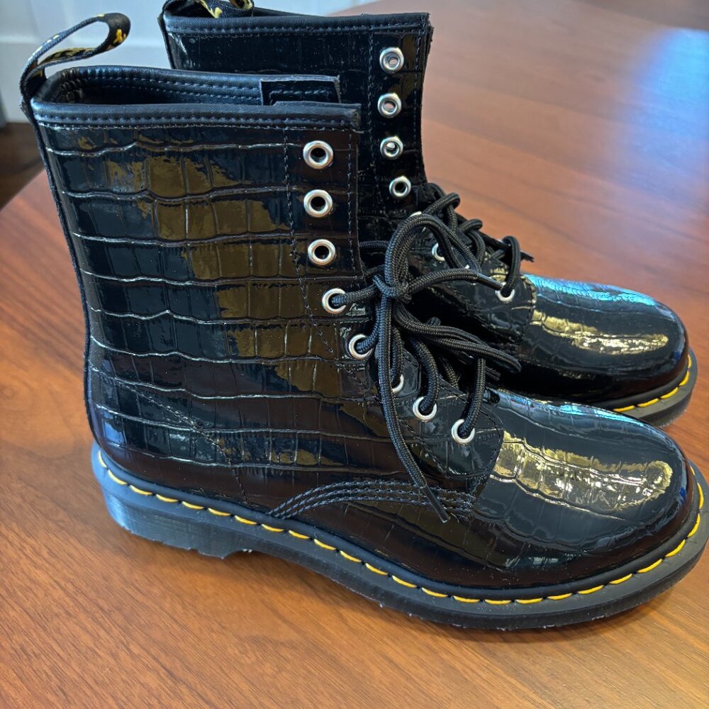 Dr. Martens Glossy Black Ankle Booties - Picture 9 of 14